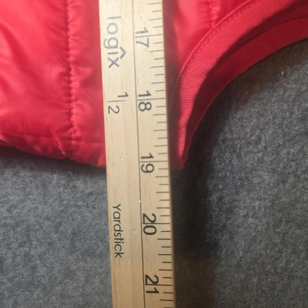 Red Michael Kors Puffer Vest Full Zip Button Pockets Youth Medium B1